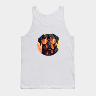 Cool Rottweiler Wearing Sunglasses Tank Top